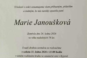 2026-01-26 Zemřela členka Majka Janoušková